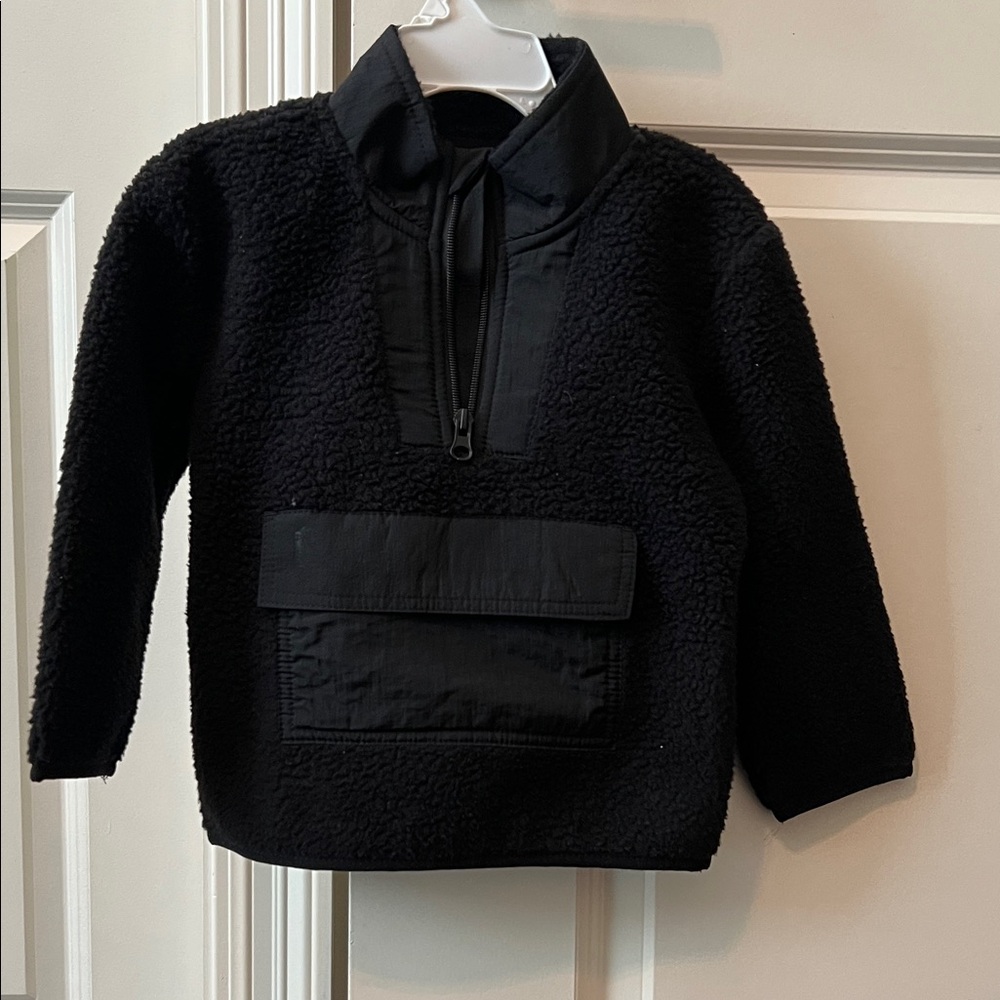NWT Thereabouts Sherpa Long Sleeve Pullover  Quarter-Zip Pullover Black Size 3T